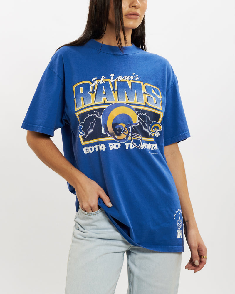 Vintage NFL St. Louis Rams Tee <br>S , The Real Deal , newtown, sydney, australia, thrift store, opshop, preloved, secondhand, sustainable, retro, antique, 70s, 80s, 90s, 2000s, 00s, fashion, clothing, streetwear, trendy, garment, style, boutique, store, shop, archive, sale, cheap, best, top