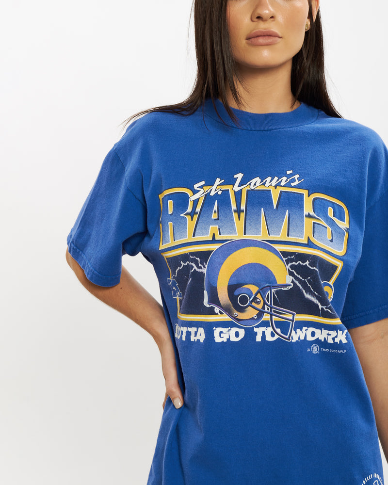 Vintage NFL St. Louis Rams Tee <br>S , The Real Deal , newtown, sydney, australia, thrift store, opshop, preloved, secondhand, sustainable, retro, antique, 70s, 80s, 90s, 2000s, 00s, fashion, clothing, streetwear, trendy, garment, style, boutique, store, shop, archive, sale, cheap, best, top