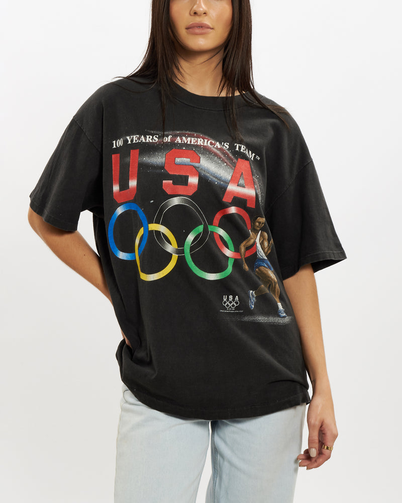 Vintage 90s USA Olympics Tee <br>S , The Real Deal , newtown, sydney, australia, thrift store, opshop, preloved, secondhand, sustainable, retro, antique, 70s, 80s, 90s, 2000s, 00s, fashion, clothing, streetwear, trendy, garment, style, boutique, store, shop, archive, sale, cheap, best, top