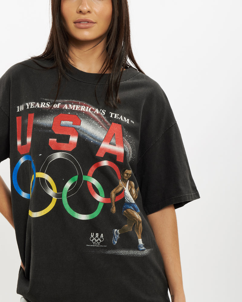 Vintage 90s USA Olympics Tee <br>S , The Real Deal , newtown, sydney, australia, thrift store, opshop, preloved, secondhand, sustainable, retro, antique, 70s, 80s, 90s, 2000s, 00s, fashion, clothing, streetwear, trendy, garment, style, boutique, store, shop, archive, sale, cheap, best, top