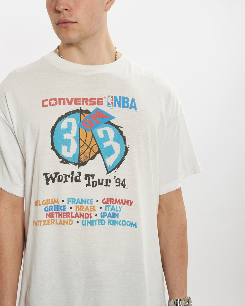 Vintage 1994 Converse NBA World Tour Tee <br>L , The Real Deal , newtown, sydney, australia, thrift store, opshop, preloved, secondhand, sustainable, retro, antique, 70s, 80s, 90s, 2000s, 00s, fashion, clothing, streetwear, trendy, garment, style, boutique, store, shop, archive, sale, cheap, best, top