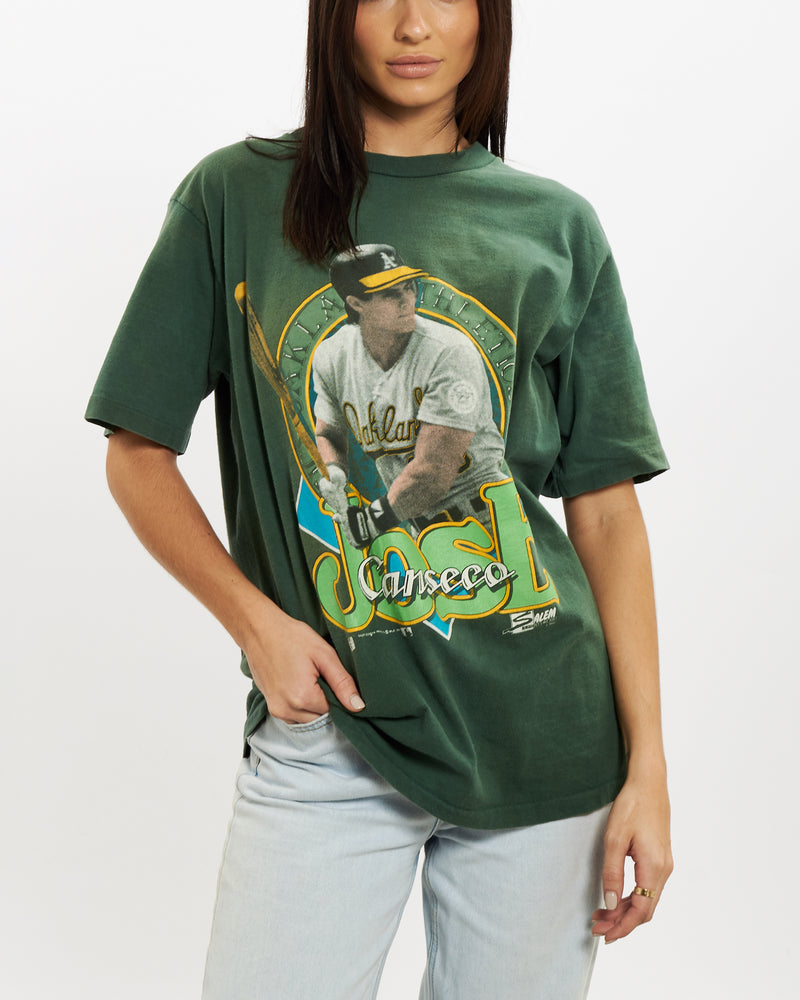 Vintage 1990 MLB Oakland Athletics Tee <br>S , The Real Deal , newtown, sydney, australia, thrift store, opshop, preloved, secondhand, sustainable, retro, antique, 70s, 80s, 90s, 2000s, 00s, fashion, clothing, streetwear, trendy, garment, style, boutique, store, shop, archive, sale, cheap, best, top