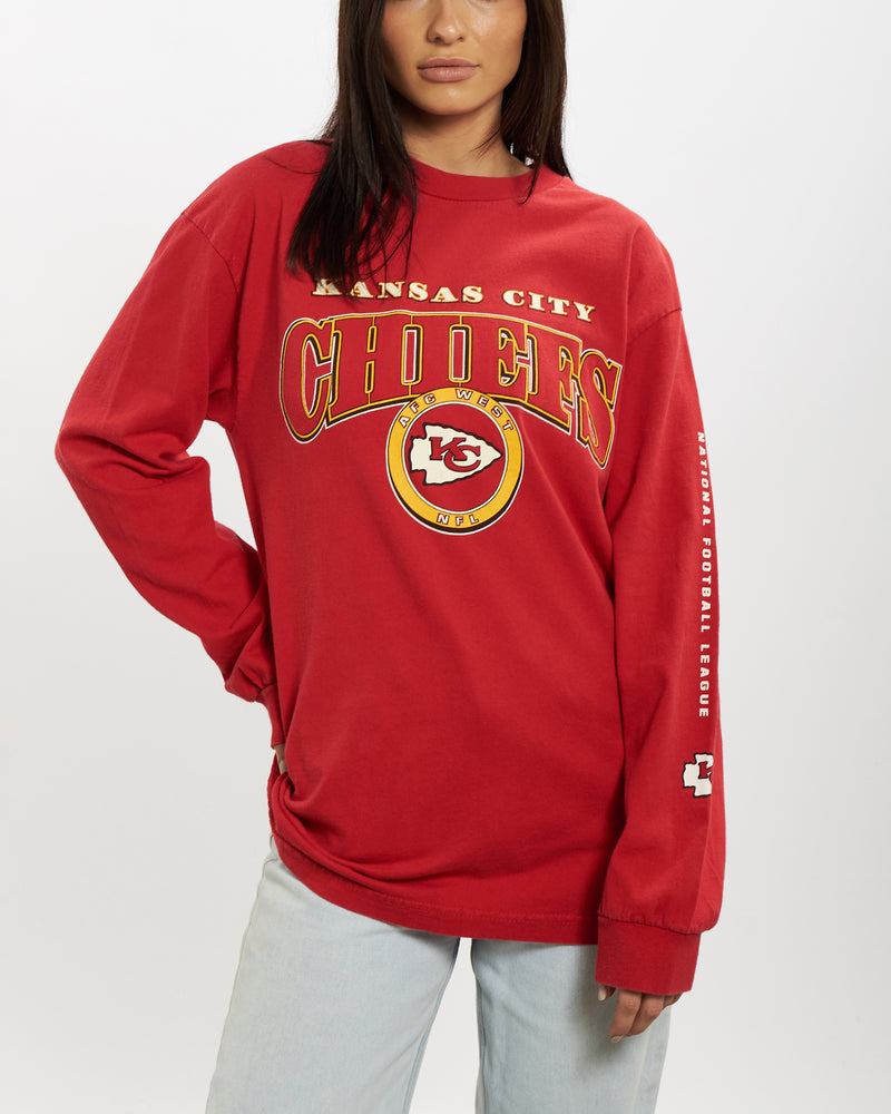 Vintage NFL Kansas City Chiefs Long Sleeve Tee <br>S , The Real Deal , newtown, sydney, australia, thrift store, opshop, preloved, secondhand, sustainable, retro, antique, 70s, 80s, 90s, 2000s, 00s, fashion, clothing, streetwear, trendy, garment, style, boutique, store, shop, archive, sale, cheap, best, top