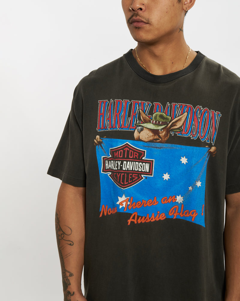 Vintage 90s Harley Davidson 'Australia' Tee <br>L , The Real Deal , newtown, sydney, australia, thrift store, opshop, preloved, secondhand, sustainable, retro, antique, 70s, 80s, 90s, 2000s, 00s, fashion, clothing, streetwear, trendy, garment, style, boutique, store, shop, archive, sale, cheap, best, top