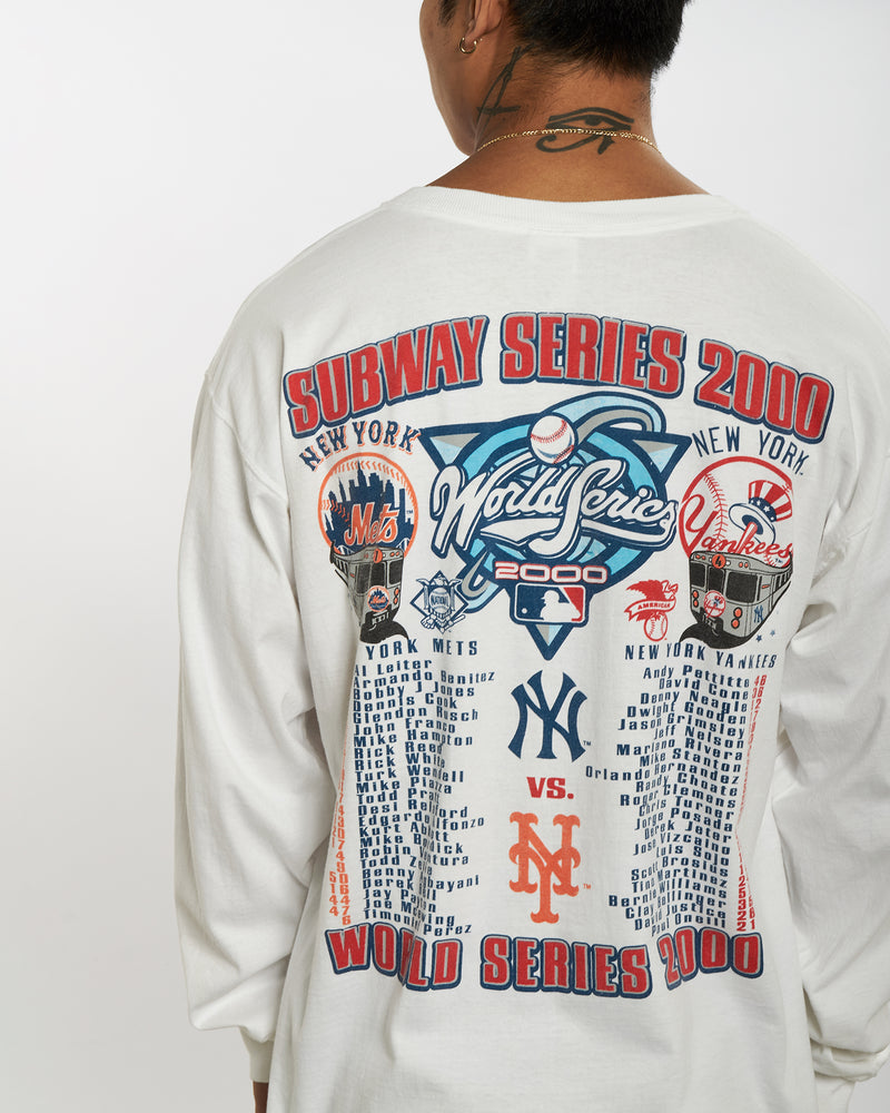 Vintage MLB World Series Long Sleeve Tee <br>XL , The Real Deal , newtown, sydney, australia, thrift store, opshop, preloved, secondhand, sustainable, retro, antique, 70s, 80s, 90s, 2000s, 00s, fashion, clothing, streetwear, trendy, garment, style, boutique, store, shop, archive, sale, cheap, best, top