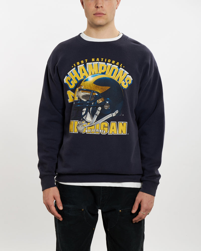 Vintage 1997 University of Michigan Wolverines Sweatshirt <br>L , The Real Deal , newtown, sydney, australia, thrift store, opshop, preloved, secondhand, sustainable, retro, antique, 70s, 80s, 90s, 2000s, 00s, fashion, clothing, streetwear, trendy, garment, style, boutique, store, shop, archive, sale, cheap, best, top