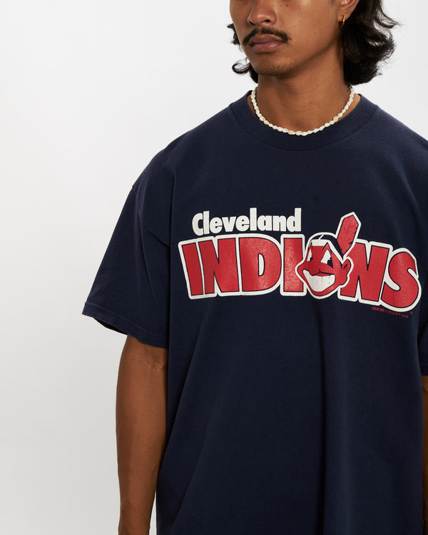 Vintage 1995 MLB Cleveland Indians Tee <br>L , The Real Deal , newtown, sydney, australia, thrift store, opshop, preloved, secondhand, sustainable, retro, antique, 70s, 80s, 90s, 2000s, 00s, fashion, clothing, streetwear, trendy, garment, style, boutique, store, shop, archive, sale, cheap, best, top