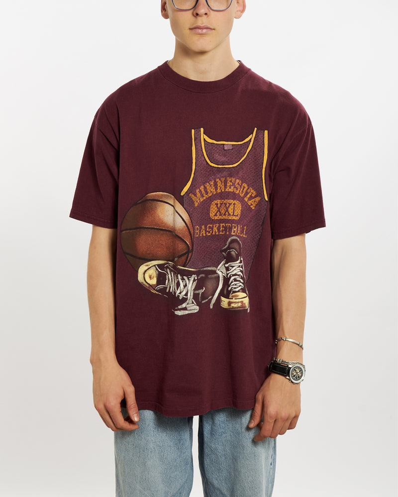 Vintage 90s University Of Minnesota 'Basketball' Tee <br>L