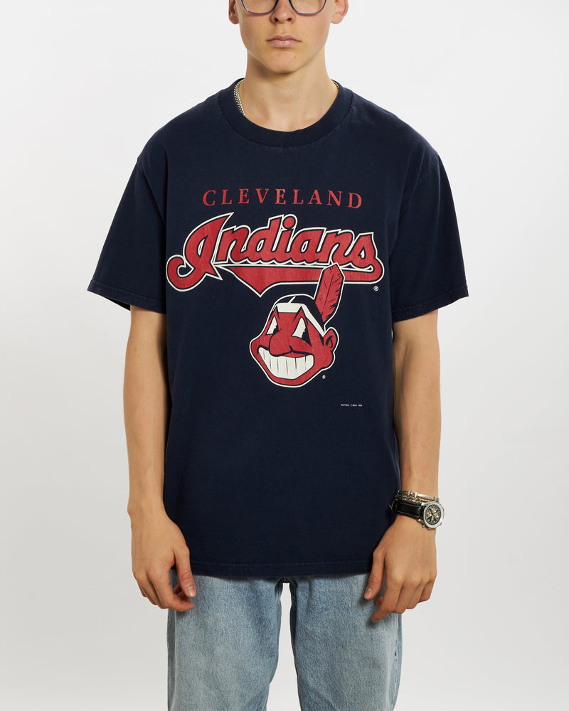 Vintage 1995 MLB Cleveland Indians Tee <br>L , The Real Deal , newtown, sydney, australia, thrift store, opshop, preloved, secondhand, sustainable, retro, antique, 70s, 80s, 90s, 2000s, 00s, fashion, clothing, streetwear, trendy, garment, style, boutique, store, shop, archive, sale, cheap, best, top