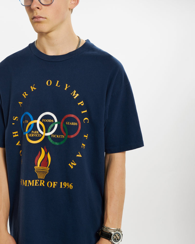 Vintage 1996 Olympics Tee <br>L , The Real Deal , newtown, sydney, australia, thrift store, opshop, preloved, secondhand, sustainable, retro, antique, 70s, 80s, 90s, 2000s, 00s, fashion, clothing, streetwear, trendy, garment, style, boutique, store, shop, archive, sale, cheap, best, top