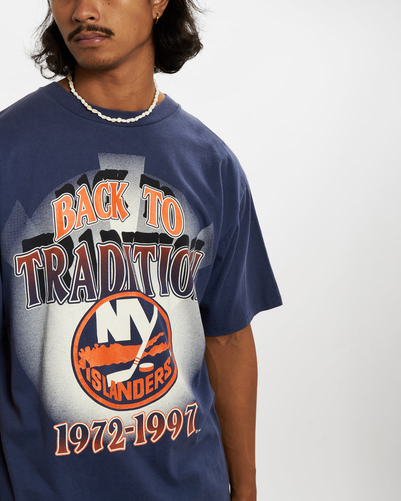 Vintage 1997 NHL New York Islanders Tee <br>L , The Real Deal , newtown, sydney, australia, thrift store, opshop, preloved, secondhand, sustainable, retro, antique, 70s, 80s, 90s, 2000s, 00s, fashion, clothing, streetwear, trendy, garment, style, boutique, store, shop, archive, sale, cheap, best, top