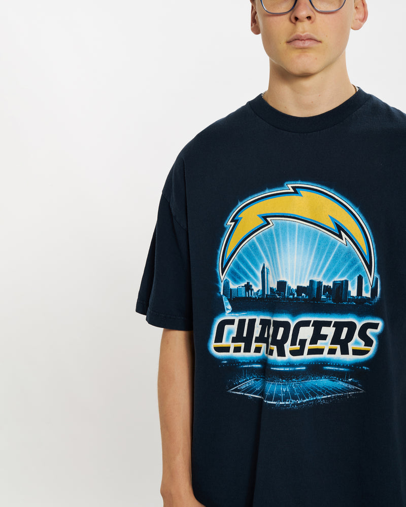 Vintage NFL San Diego Chargers Tee <br>L , The Real Deal , newtown, sydney, australia, thrift store, opshop, preloved, secondhand, sustainable, retro, antique, 70s, 80s, 90s, 2000s, 00s, fashion, clothing, streetwear, trendy, garment, style, boutique, store, shop, archive, sale, cheap, best, top