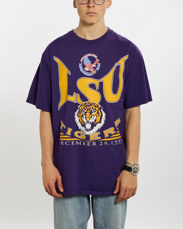 Vintage 1995 NCAA Lsu Tigers Tea <br>XL , The Real Deal , newtown, sydney, australia, thrift store, opshop, preloved, secondhand, sustainable, retro, antique, 70s, 80s, 90s, 2000s, 00s, fashion, clothing, streetwear, trendy, garment, style, boutique, store, shop, archive, sale, cheap, best, top