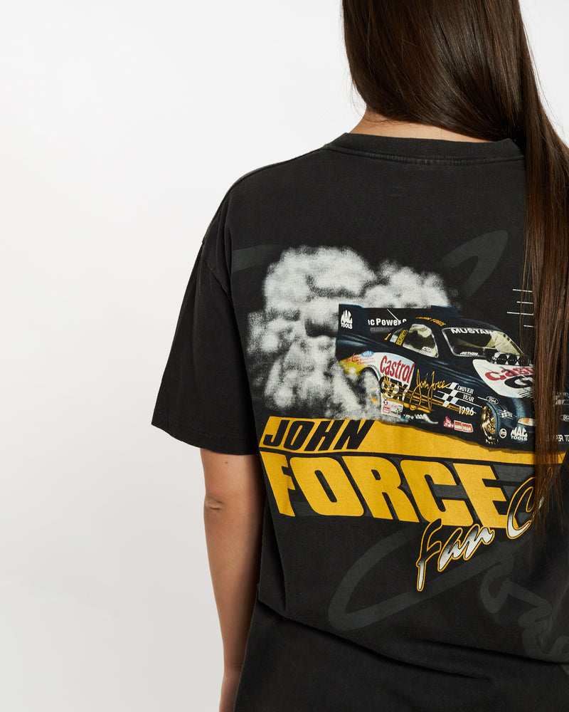 Vintage 90s John Force Fan Club Racing Tee <br>M