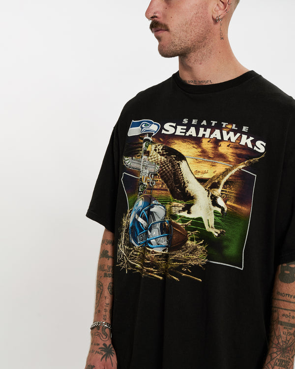 Vintage NFL Seattle Seahawks Tee <br>L , The Real Deal , newtown, sydney, australia, thrift store, opshop, preloved, secondhand, sustainable, retro, antique, 70s, 80s, 90s, 2000s, 00s, fashion, clothing, streetwear, trendy, garment, style, boutique, store, shop, archive, sale, cheap, best, top