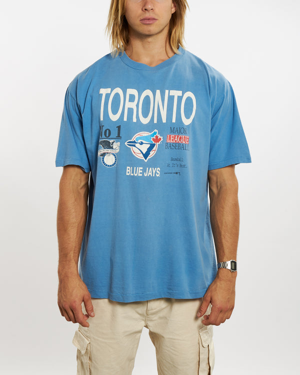 Vintage 1990 MLB Toronto Blue Jays Tee <br>XL , The Real Deal , newtown, sydney, australia, thrift store, opshop, preloved, secondhand, sustainable, retro, antique, 70s, 80s, 90s, 2000s, 00s, fashion, clothing, streetwear, trendy, garment, style, boutique, store, shop, archive, sale, cheap, best, top