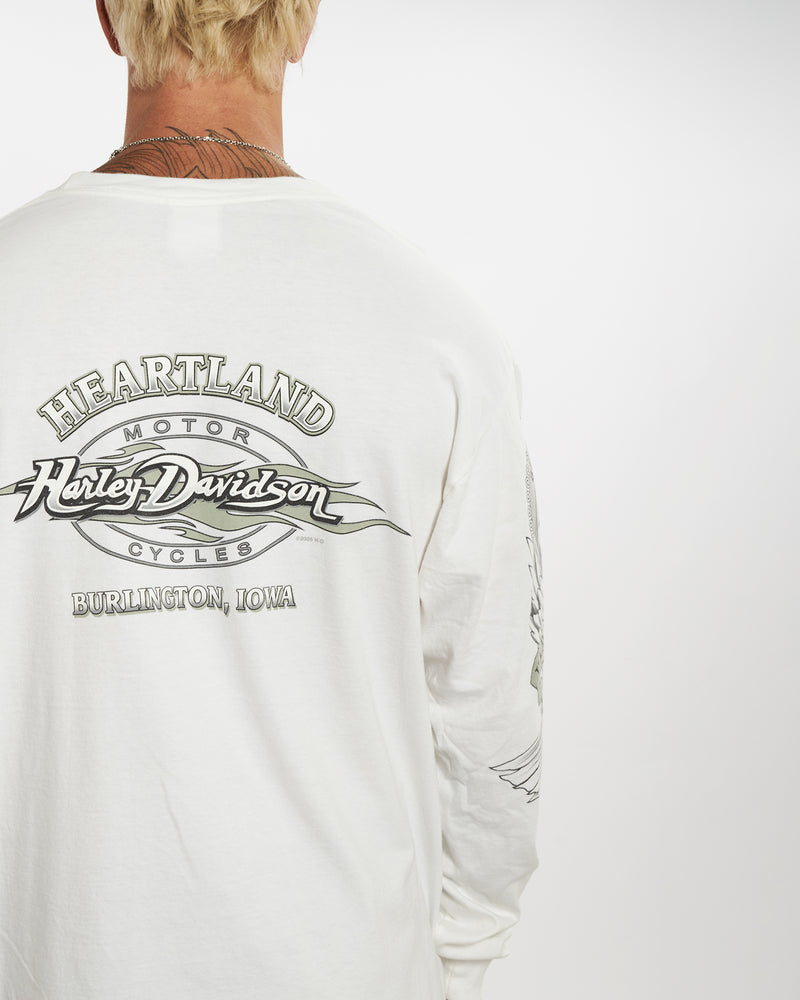 Vintage Harley Davidson Long Sleeve Tee <br>XL , The Real Deal , newtown, sydney, australia, thrift store, opshop, preloved, secondhand, sustainable, retro, antique, 70s, 80s, 90s, 2000s, 00s, fashion, clothing, streetwear, trendy, garment, style, boutique, store, shop, archive, sale, cheap, best, top