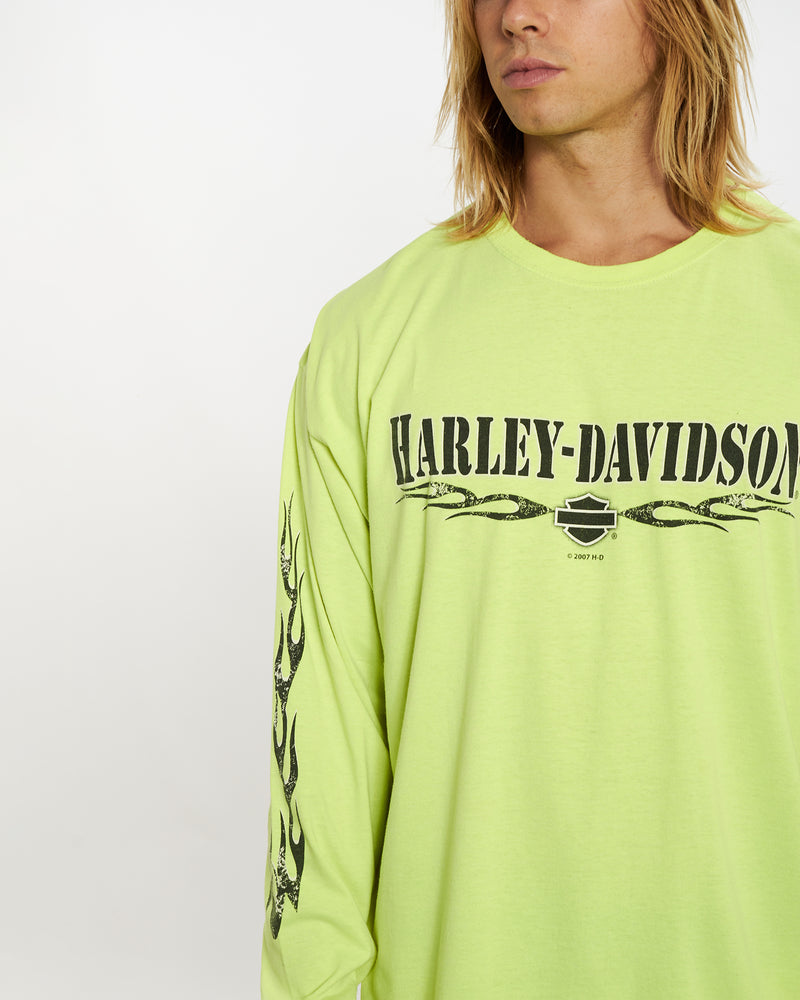 Vintage Harley Davidson Long Sleeve Tee <br>XL , The Real Deal , newtown, sydney, australia, thrift store, opshop, preloved, secondhand, sustainable, retro, antique, 70s, 80s, 90s, 2000s, 00s, fashion, clothing, streetwear, trendy, garment, style, boutique, store, shop, archive, sale, cheap, best, top