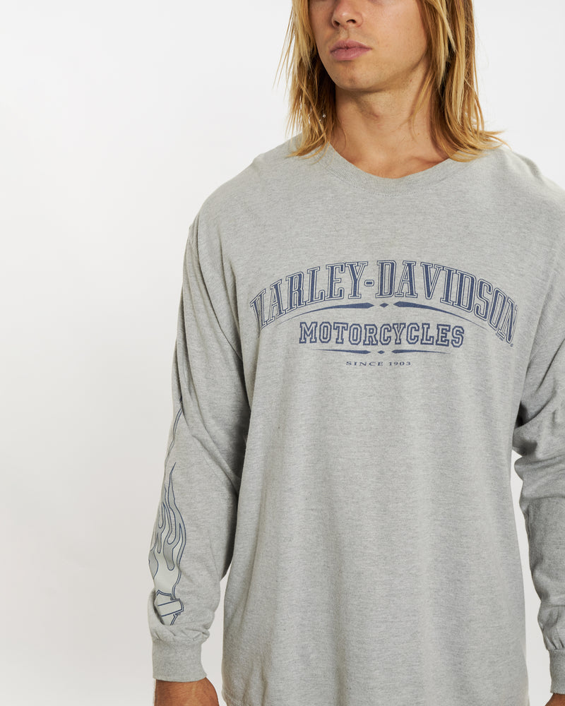 Vintage Harley Davidson Long Sleeve Tee <br>XL , The Real Deal , newtown, sydney, australia, thrift store, opshop, preloved, secondhand, sustainable, retro, antique, 70s, 80s, 90s, 2000s, 00s, fashion, clothing, streetwear, trendy, garment, style, boutique, store, shop, archive, sale, cheap, best, top