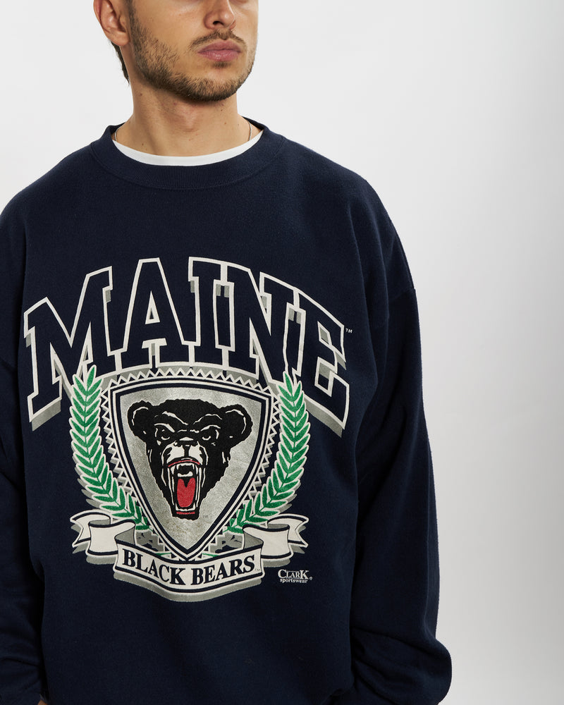 Vintage 90s NCAA University of Maine Black Bears Sweatshirt <br>L , The Real Deal , newtown, sydney, australia, thrift store, opshop, preloved, secondhand, sustainable, retro, antique, 70s, 80s, 90s, 2000s, 00s, fashion, clothing, streetwear, trendy, garment, style, boutique, store, shop, archive, sale, cheap, best, top