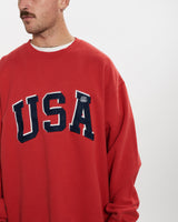 Vintage 90s USA Olympics Sweatshirt <br>L , The Real Deal , newtown, sydney, australia, thrift store, opshop, preloved, secondhand, sustainable, retro, antique, 70s, 80s, 90s, 2000s, 00s, fashion, clothing, streetwear, trendy, garment, style, boutique, store, shop, archive, sale, cheap, best, top