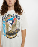 Vintage 1992 MLB Toronto Blue Jays Tee <br>XL , The Real Deal , newtown, sydney, australia, thrift store, opshop, preloved, secondhand, sustainable, retro, antique, 70s, 80s, 90s, 2000s, 00s, fashion, clothing, streetwear, trendy, garment, style, boutique, store, shop, archive, sale, cheap, best, top