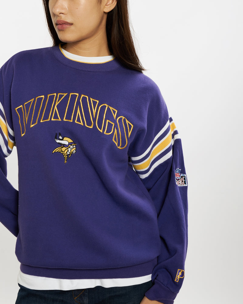 Vintage 90s NFL Minnesota Vikings Sweatshirt <br>M , The Real Deal , newtown, sydney, australia, thrift store, opshop, preloved, secondhand, sustainable, retro, antique, 70s, 80s, 90s, 2000s, 00s, fashion, clothing, streetwear, trendy, garment, style, boutique, store, shop, archive, sale, cheap, best, top