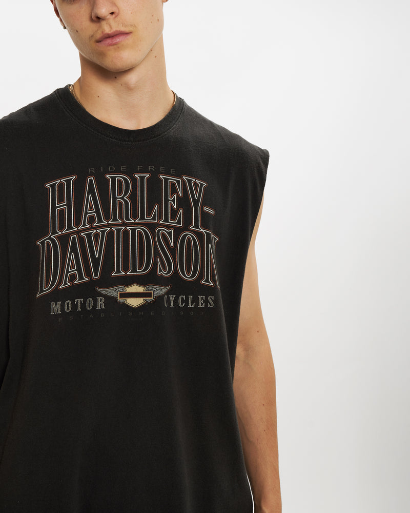 Vintage Harley Davidson Tank <br>L , The Real Deal , newtown, sydney, australia, thrift store, opshop, preloved, secondhand, sustainable, retro, antique, 70s, 80s, 90s, 2000s, 00s, fashion, clothing, streetwear, trendy, garment, style, boutique, store, shop, archive, sale, cheap, best, top