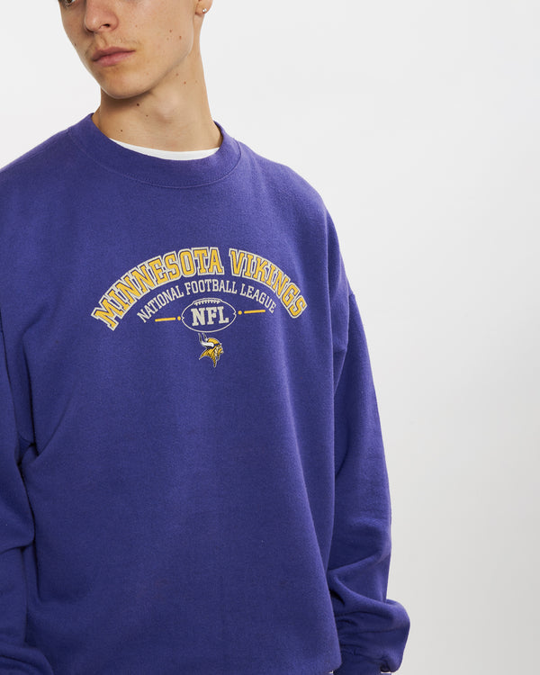 Vintage 90s NFL Minnesota Vikings Sweatshirt <br>L , The Real Deal , newtown, sydney, australia, thrift store, opshop, preloved, secondhand, sustainable, retro, antique, 70s, 80s, 90s, 2000s, 00s, fashion, clothing, streetwear, trendy, garment, style, boutique, store, shop, archive, sale, cheap, best, top