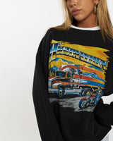 Vintage 80s Highwaymen Motorcycle Sweatshirt <br>XS , The Real Deal , newtown, sydney, australia, thrift store, opshop, preloved, secondhand, sustainable, retro, antique, 70s, 80s, 90s, 2000s, 00s, fashion, clothing, streetwear, trendy, garment, style, boutique, store, shop, archive, sale, cheap, best, top