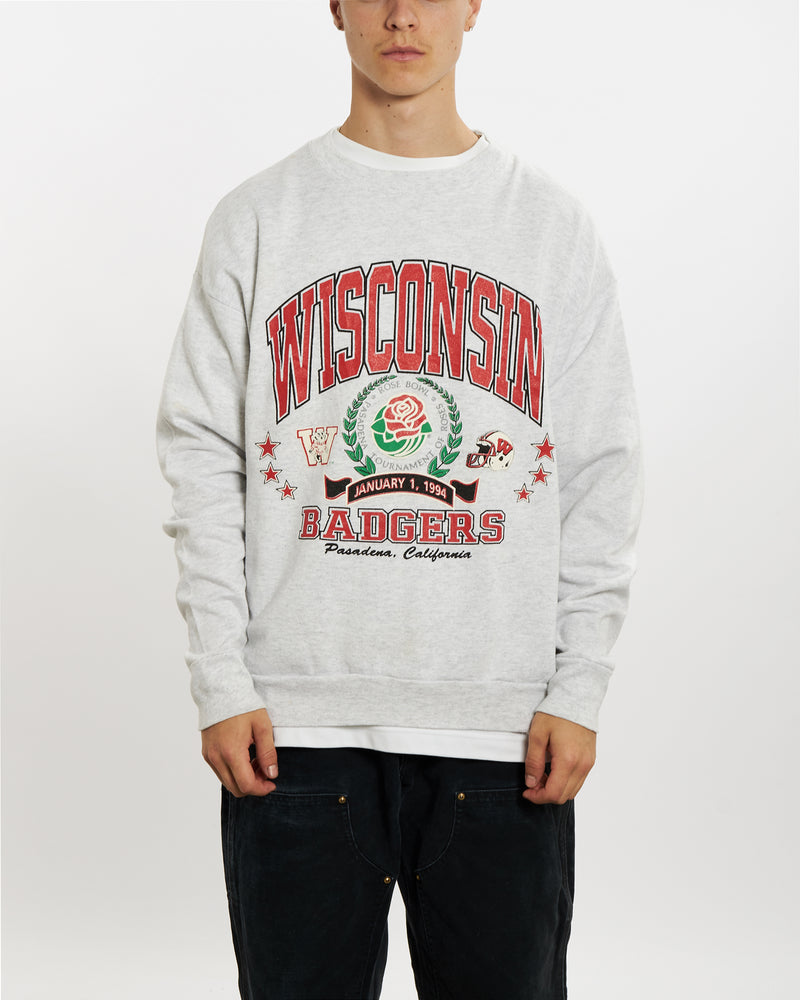 Vintage 1994 NCAA Wisconsin Badgers Sweatshirt <br>L , The Real Deal , newtown, sydney, australia, thrift store, opshop, preloved, secondhand, sustainable, retro, antique, 70s, 80s, 90s, 2000s, 00s, fashion, clothing, streetwear, trendy, garment, style, boutique, store, shop, archive, sale, cheap, best, top