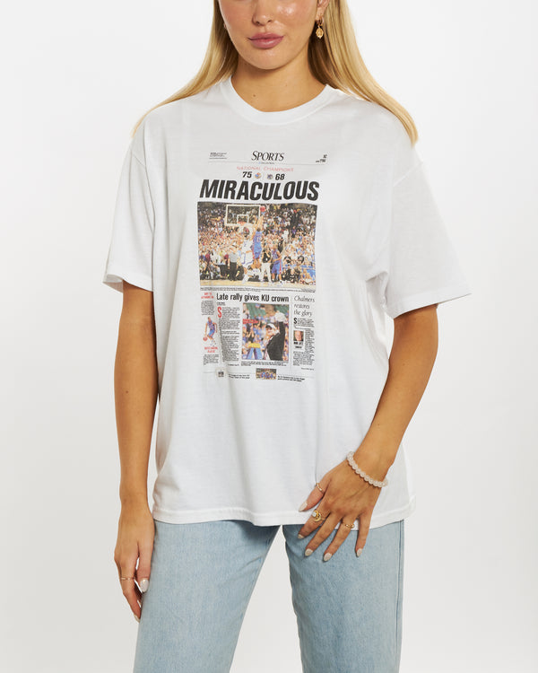 Vintage NCAA Jayhawks Front Page Tee <br>M