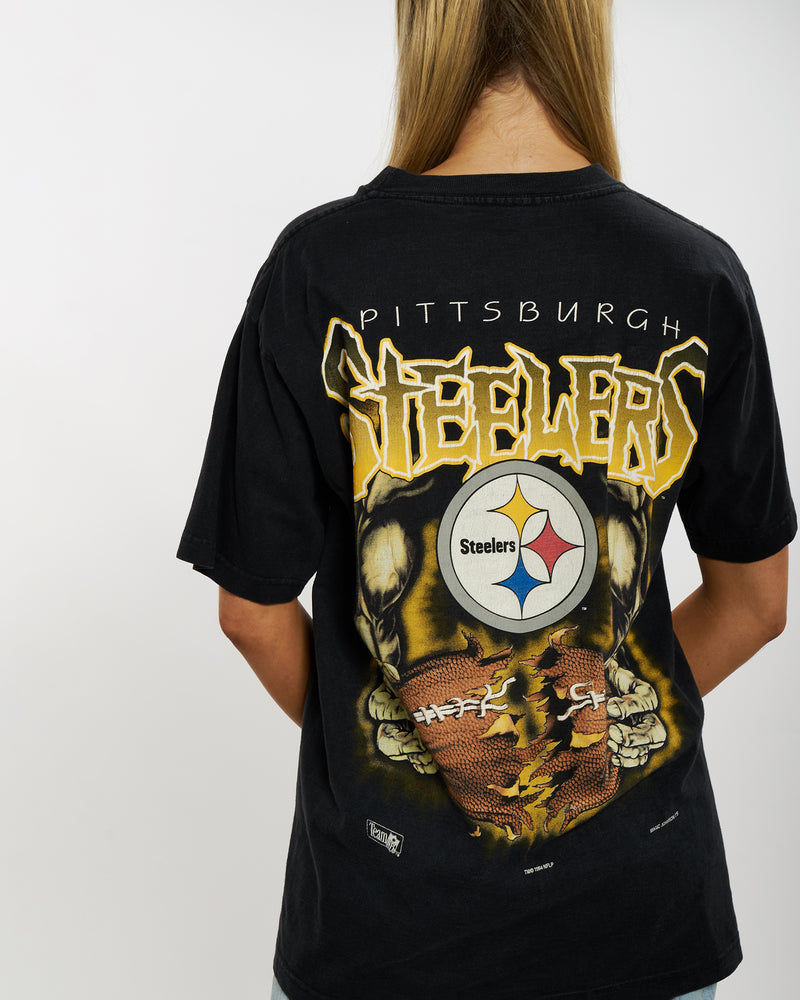 Vintage 1994 NFL Pittsburgh Steelers Tee <br>M , The Real Deal , newtown, sydney, australia, thrift store, opshop, preloved, secondhand, sustainable, retro, antique, 70s, 80s, 90s, 2000s, 00s, fashion, clothing, streetwear, trendy, garment, style, boutique, store, shop, archive, sale, cheap, best, top