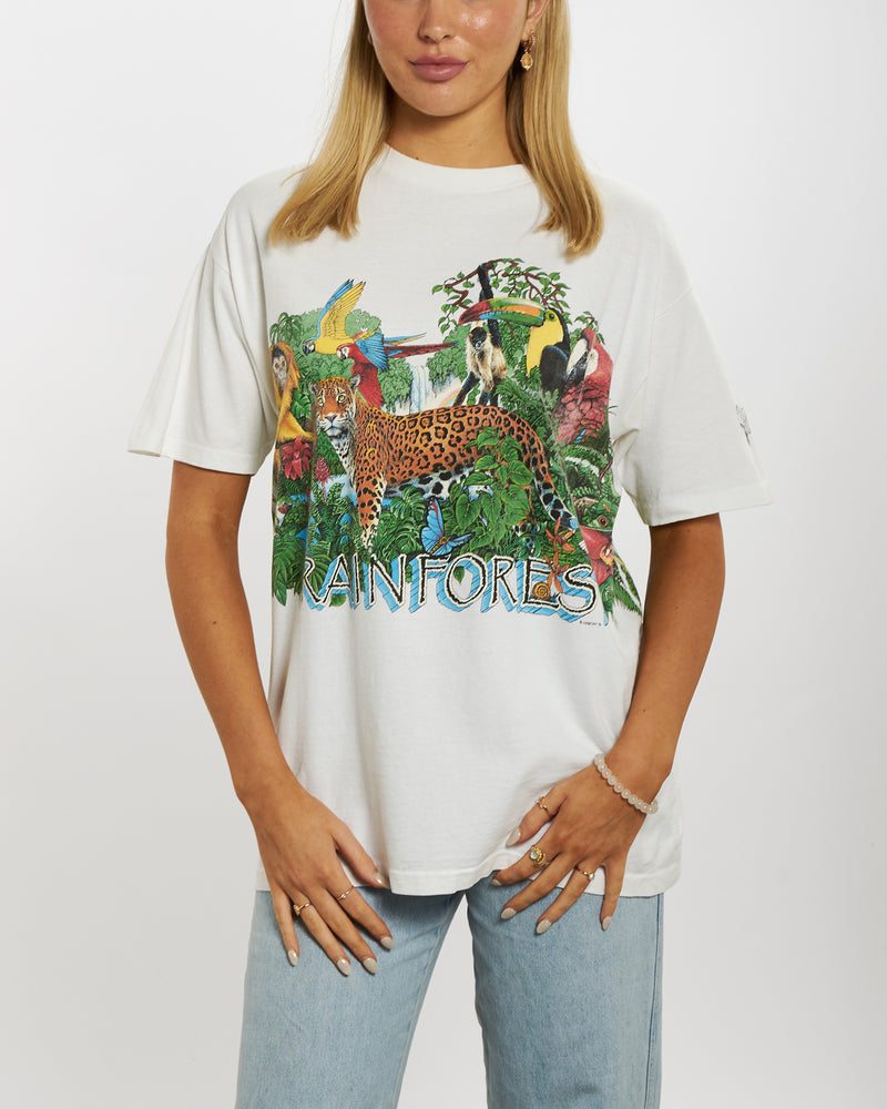 Vintage 1991 Wildlife Rainforest Tee <br>M