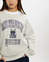 Vintage 90s NBA Milwaukee Bucks Sweatshirt <br>S , The Real Deal , newtown, sydney, australia, thrift store, opshop, preloved, secondhand, sustainable, retro, antique, 70s, 80s, 90s, 2000s, 00s, fashion, clothing, streetwear, trendy, garment, style, boutique, store, shop, archive, sale, cheap, best, top