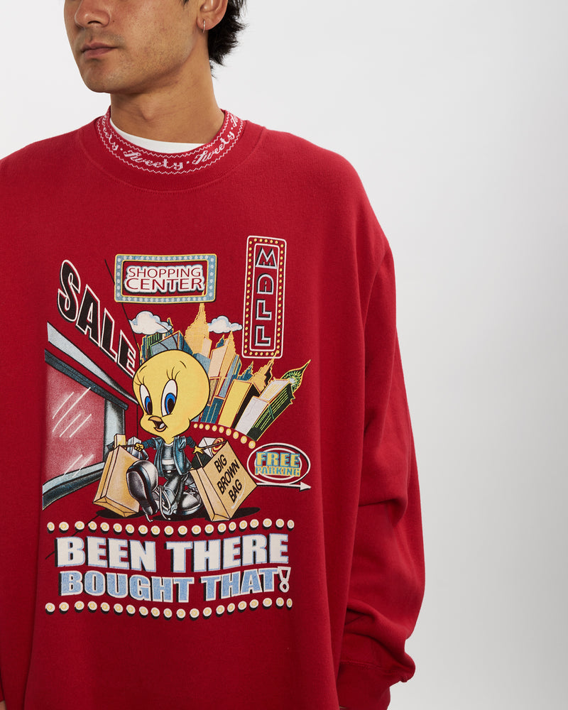 Vintage Looney Tunes 'Tweety Bird' Sweatshirt <br>L , The Real Deal , newtown, sydney, australia, thrift store, opshop, preloved, secondhand, sustainable, retro, antique, 70s, 80s, 90s, 2000s, 00s, fashion, clothing, streetwear, trendy, garment, style, boutique, store, shop, archive, sale, cheap, best, top