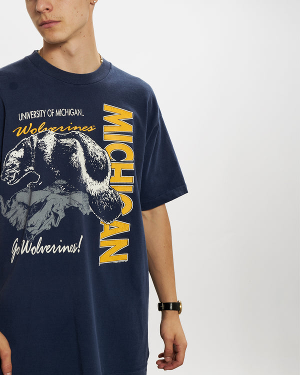 Vintage 90s NCAA University of Michigan Wolverines Tee <br>L , The Real Deal , newtown, sydney, australia, thrift store, opshop, preloved, secondhand, sustainable, retro, antique, 70s, 80s, 90s, 2000s, 00s, fashion, clothing, streetwear, trendy, garment, style, boutique, store, shop, archive, sale, cheap, best, top