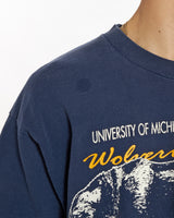 Vintage 90s NCAA University of Michigan Wolverines Tee <br>L , The Real Deal , newtown, sydney, australia, thrift store, opshop, preloved, secondhand, sustainable, retro, antique, 70s, 80s, 90s, 2000s, 00s, fashion, clothing, streetwear, trendy, garment, style, boutique, store, shop, archive, sale, cheap, best, top