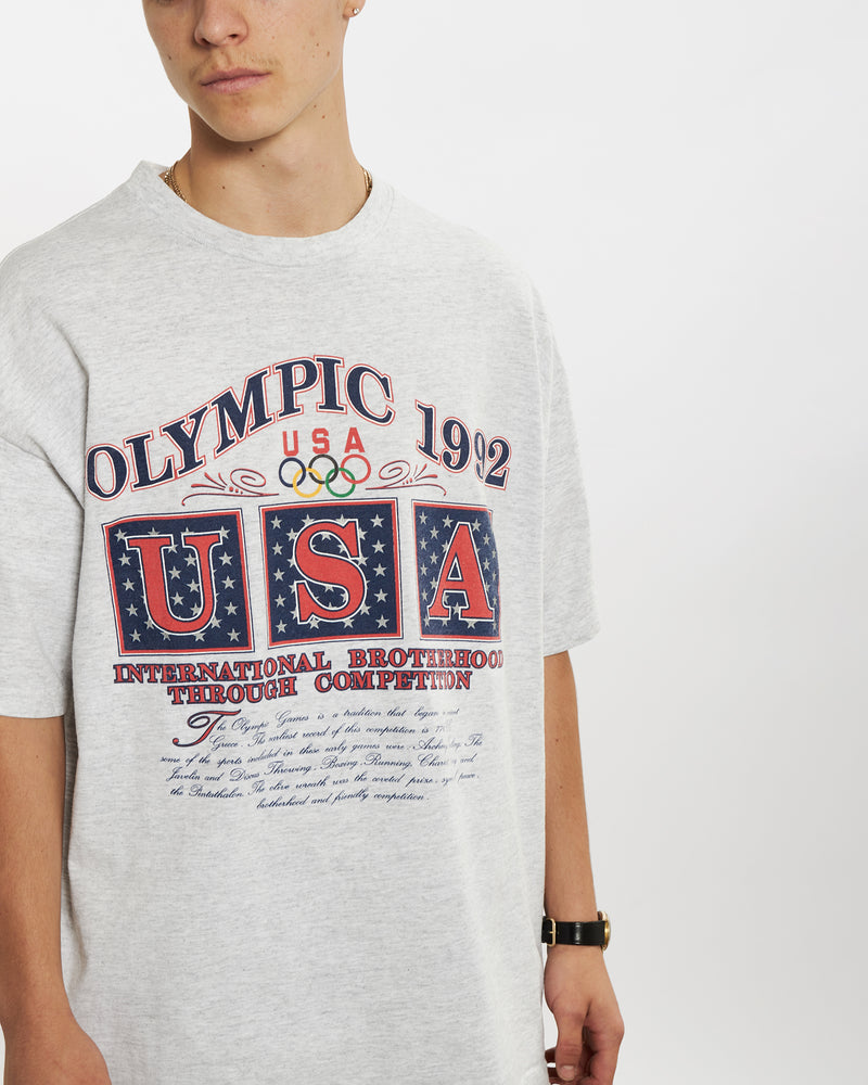 Vintage 1992 USA Olympic Tee <br>L , The Real Deal , newtown, sydney, australia, thrift store, opshop, preloved, secondhand, sustainable, retro, antique, 70s, 80s, 90s, 2000s, 00s, fashion, clothing, streetwear, trendy, garment, style, boutique, store, shop, archive, sale, cheap, best, top