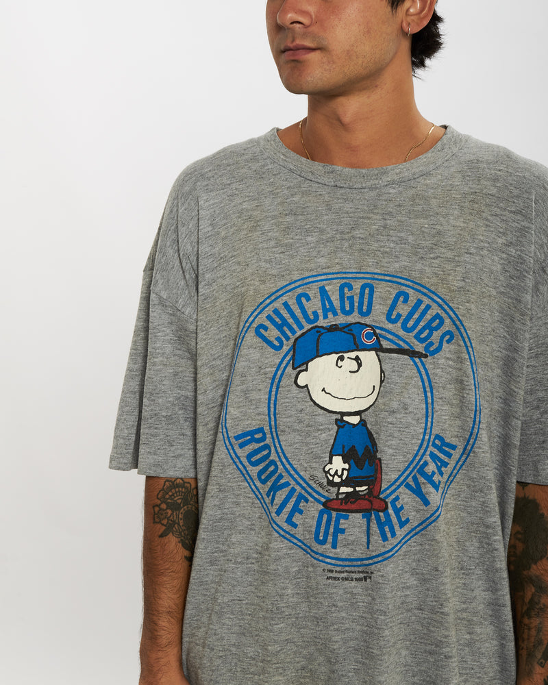 Vintage 1988 MLB Chicago Cubs x Peanuts Tee <br>L , The Real Deal , newtown, sydney, australia, thrift store, opshop, preloved, secondhand, sustainable, retro, antique, 70s, 80s, 90s, 2000s, 00s, fashion, clothing, streetwear, trendy, garment, style, boutique, store, shop, archive, sale, cheap, best, top