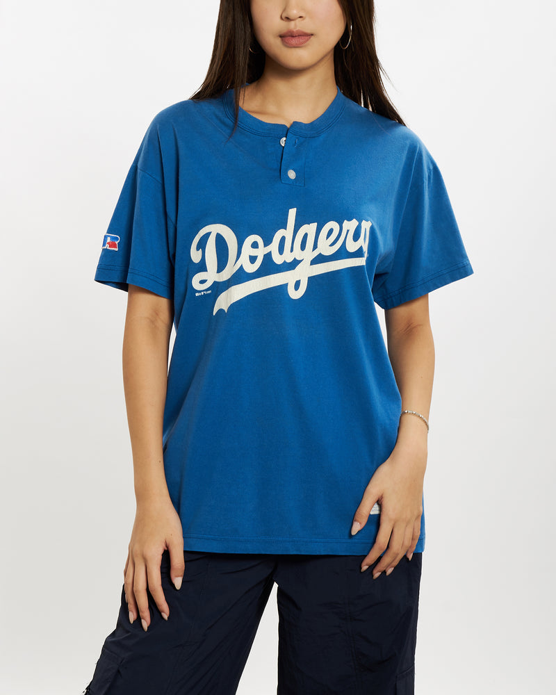 Vintage 1997 Los Angeles Dodgers Henley Tee <br>S , The Real Deal , newtown, sydney, australia, thrift store, opshop, preloved, secondhand, sustainable, retro, antique, 70s, 80s, 90s, 2000s, 00s, fashion, clothing, streetwear, trendy, garment, style, boutique, store, shop, archive, sale, cheap, best, top