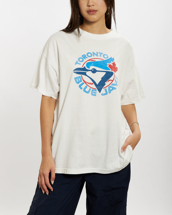 Vintage 90s MLB Toronto Blue Jays Tee <br>S , The Real Deal , newtown, sydney, australia, thrift store, opshop, preloved, secondhand, sustainable, retro, antique, 70s, 80s, 90s, 2000s, 00s, fashion, clothing, streetwear, trendy, garment, style, boutique, store, shop, archive, sale, cheap, best, top