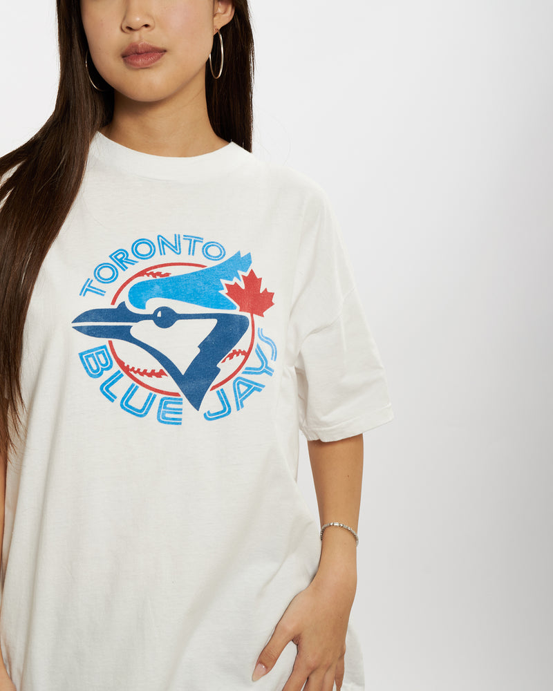 Vintage 90s MLB Toronto Blue Jays Tee <br>S , The Real Deal , newtown, sydney, australia, thrift store, opshop, preloved, secondhand, sustainable, retro, antique, 70s, 80s, 90s, 2000s, 00s, fashion, clothing, streetwear, trendy, garment, style, boutique, store, shop, archive, sale, cheap, best, top