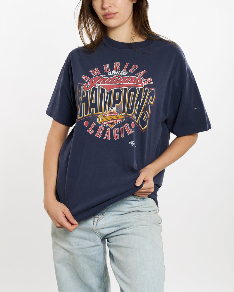 Vintage 1997 MLB Cleveland Indians Champions Tee <br>M , The Real Deal , newtown, sydney, australia, thrift store, opshop, preloved, secondhand, sustainable, retro, antique, 70s, 80s, 90s, 2000s, 00s, fashion, clothing, streetwear, trendy, garment, style, boutique, store, shop, archive, sale, cheap, best, top