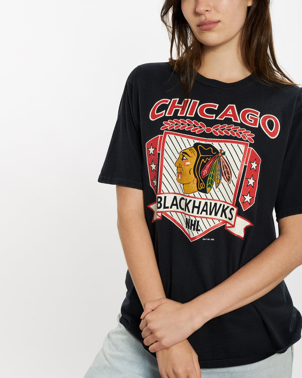 Vintage 1990 NHL Chicago Blackhawks Tee <br>M , The Real Deal , newtown, sydney, australia, thrift store, opshop, preloved, secondhand, sustainable, retro, antique, 70s, 80s, 90s, 2000s, 00s, fashion, clothing, streetwear, trendy, garment, style, boutique, store, shop, archive, sale, cheap, best, top