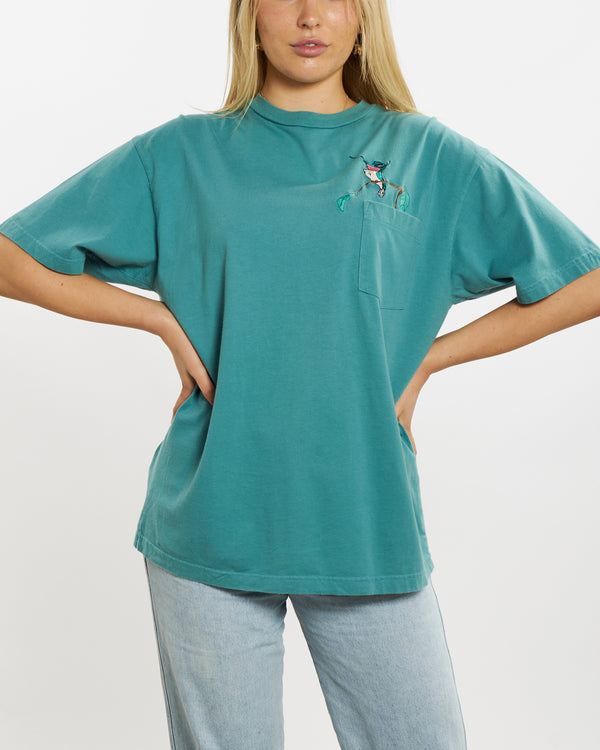 90s Pocahontas Embroidered Pocket Tee <br>M