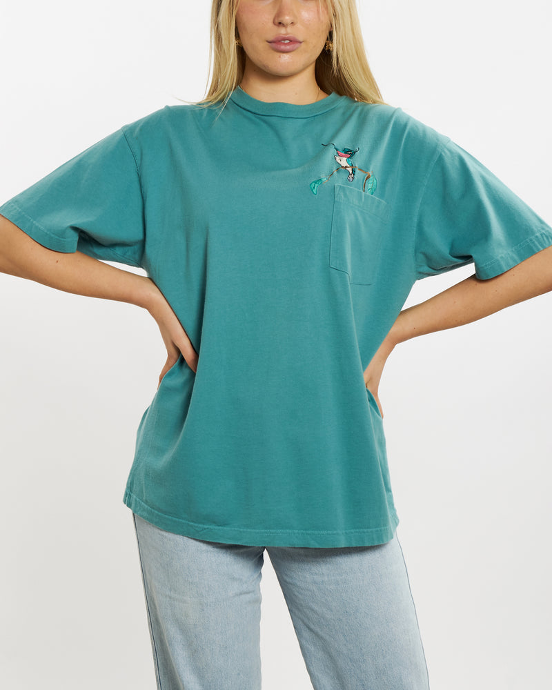 Vintage 90s Pocahontas Embroidered Pocket Tee <br>M