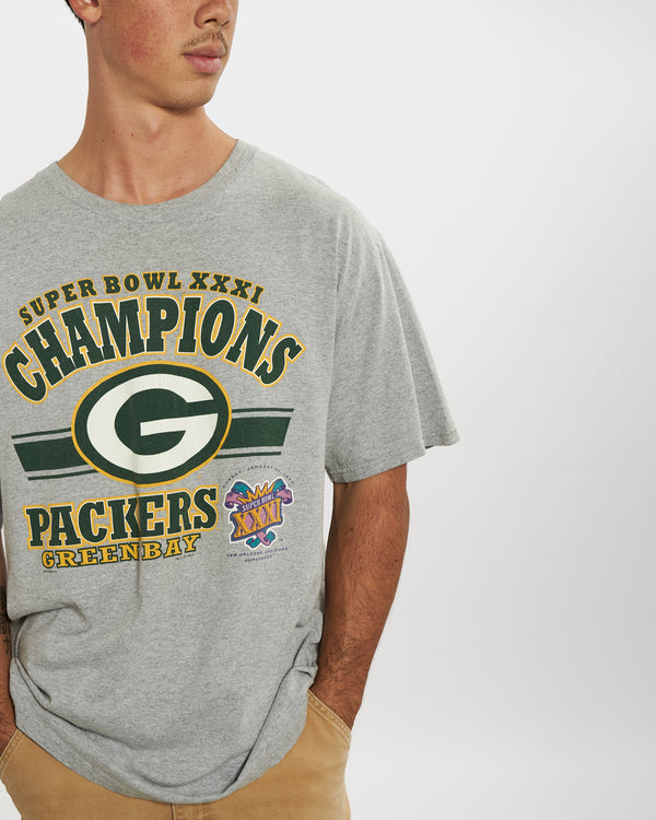 Vintage 1997 NFL Green Bay Packers 'Champions' Tee <br>XL , The Real Deal , newtown, sydney, australia, thrift store, opshop, preloved, secondhand, sustainable, retro, antique, 70s, 80s, 90s, 2000s, 00s, fashion, clothing, streetwear, trendy, garment, style, boutique, store, shop, archive, sale, cheap, best, top