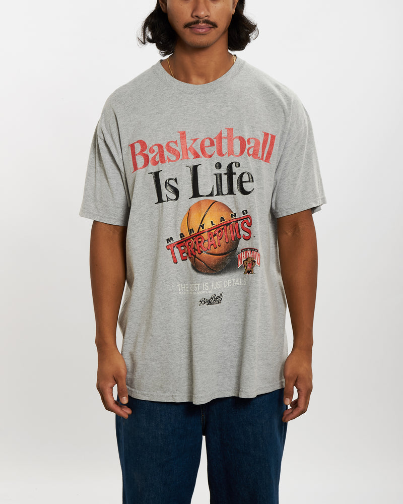 Vintage University of Maryland 'Basketball Is Life' Tee <br>L , The Real Deal , newtown, sydney, australia, thrift store, opshop, preloved, secondhand, sustainable, retro, antique, 70s, 80s, 90s, 2000s, 00s, fashion, clothing, streetwear, trendy, garment, style, boutique, store, shop, archive, sale, cheap, best, top