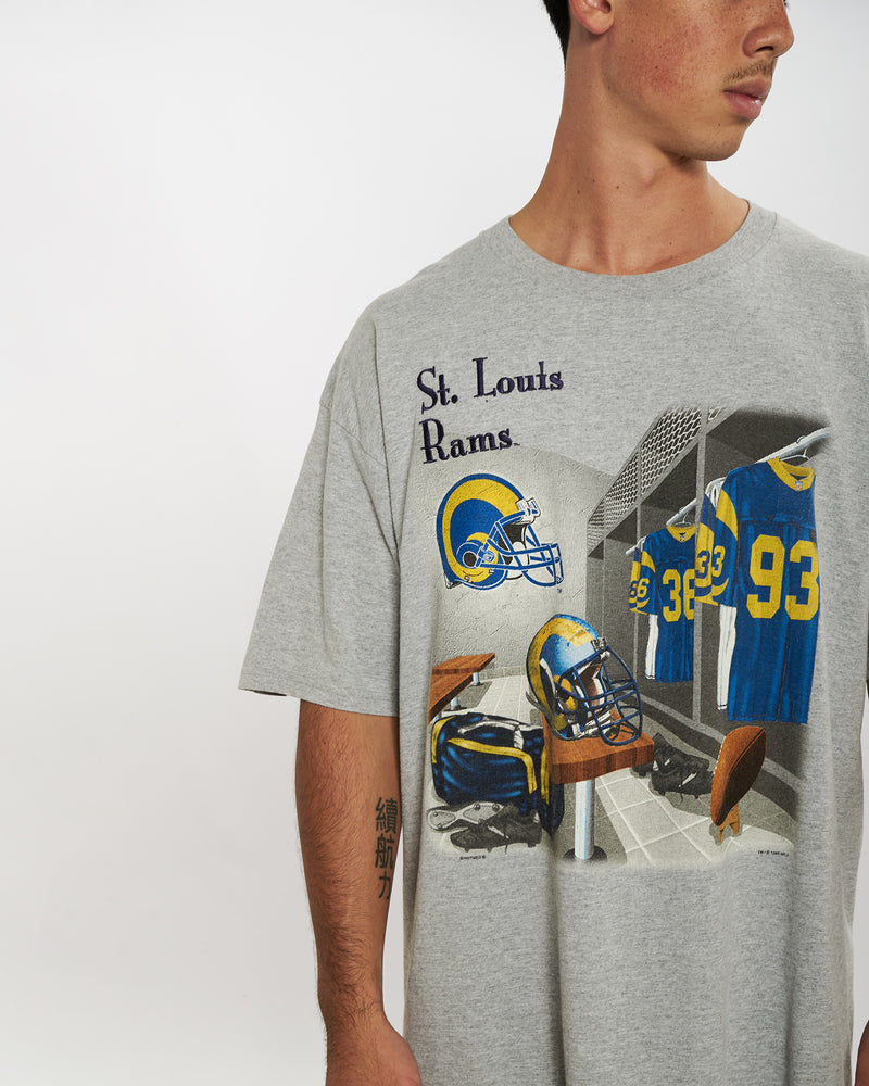 Vintage 1995 NFL St. Louis Rams Tee <br>XL , The Real Deal , newtown, sydney, australia, thrift store, opshop, preloved, secondhand, sustainable, retro, antique, 70s, 80s, 90s, 2000s, 00s, fashion, clothing, streetwear, trendy, garment, style, boutique, store, shop, archive, sale, cheap, best, top